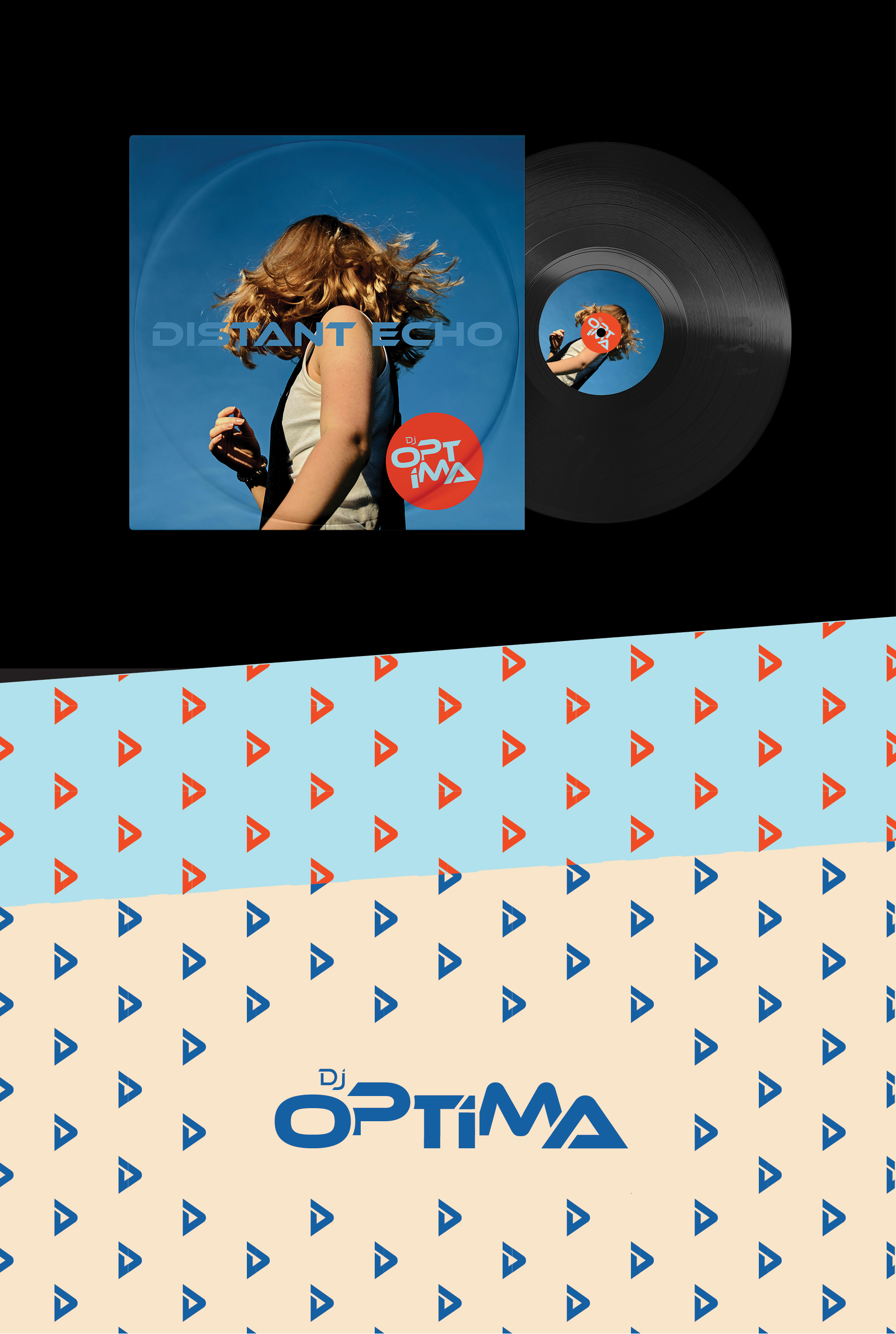 Motif pattern de l'identité de marque de Dj Optima, Studio Abélia