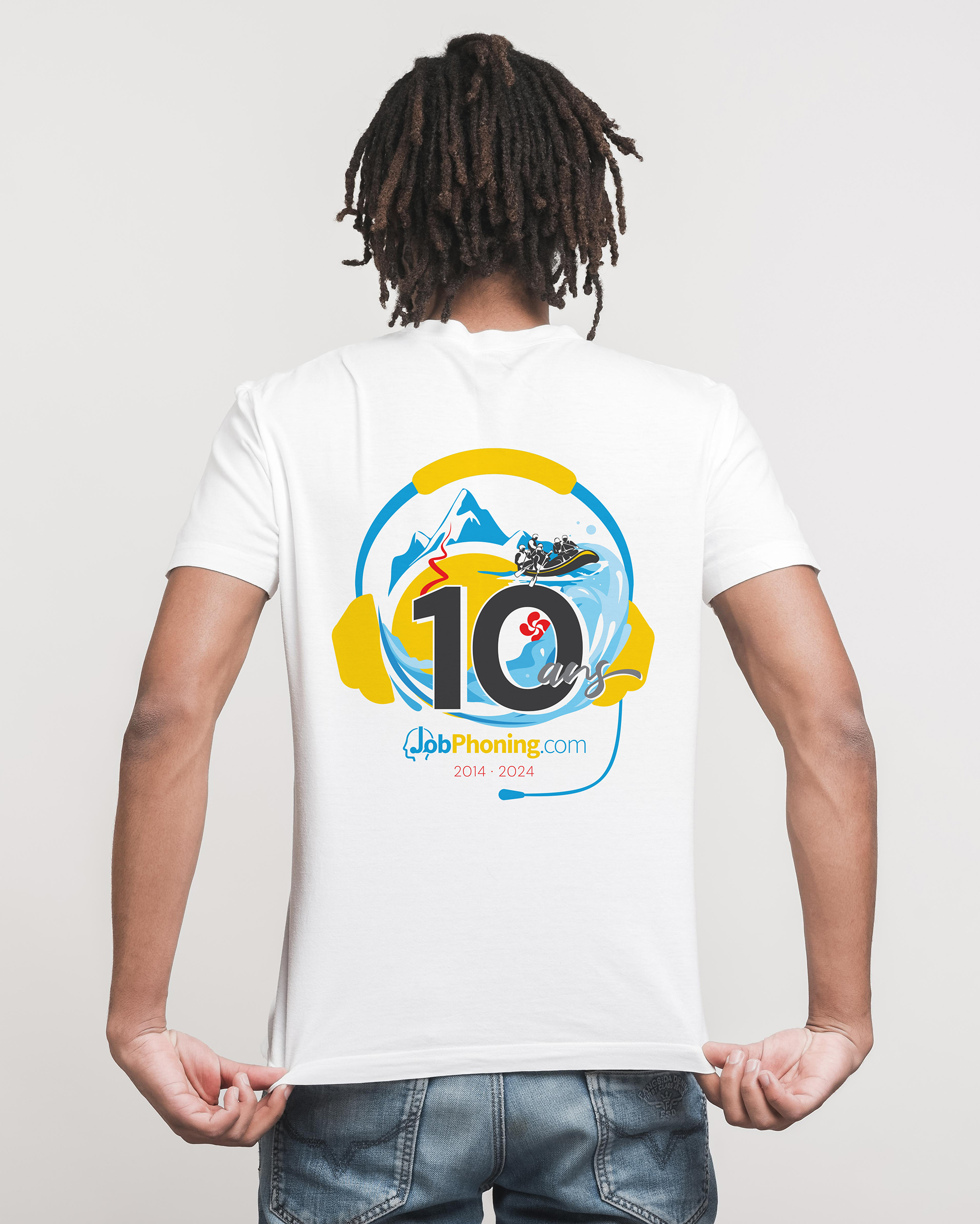 Illustration réalisée pour un t-shirt pour JobPhoning au Pays basque