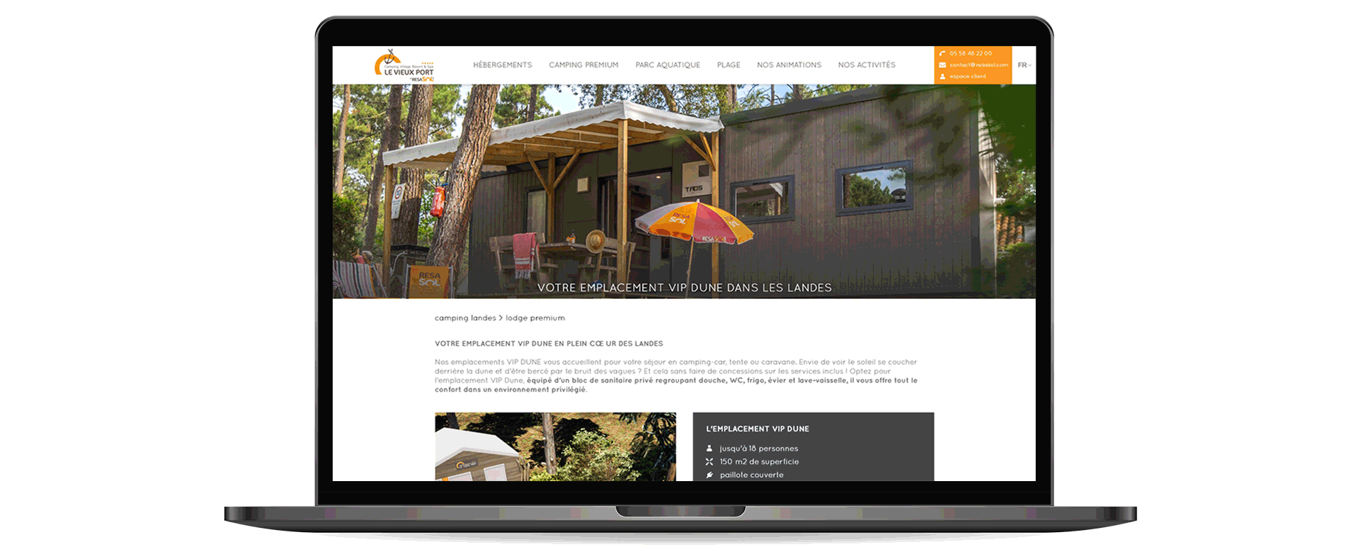 Webdesign intuitif pour le camping Le Vieux Port, Studio Abélia