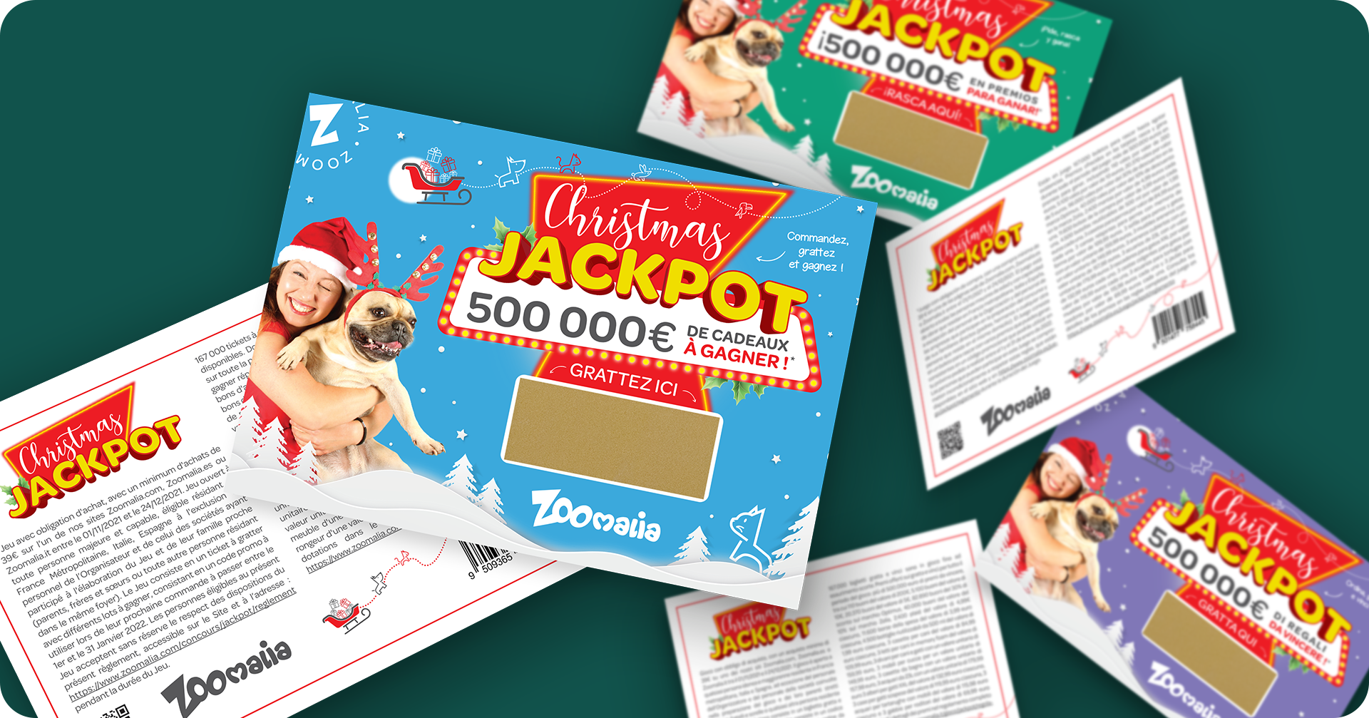 Création de cartes à gratter pour Zoomalia, projet graphique Studio Abélia