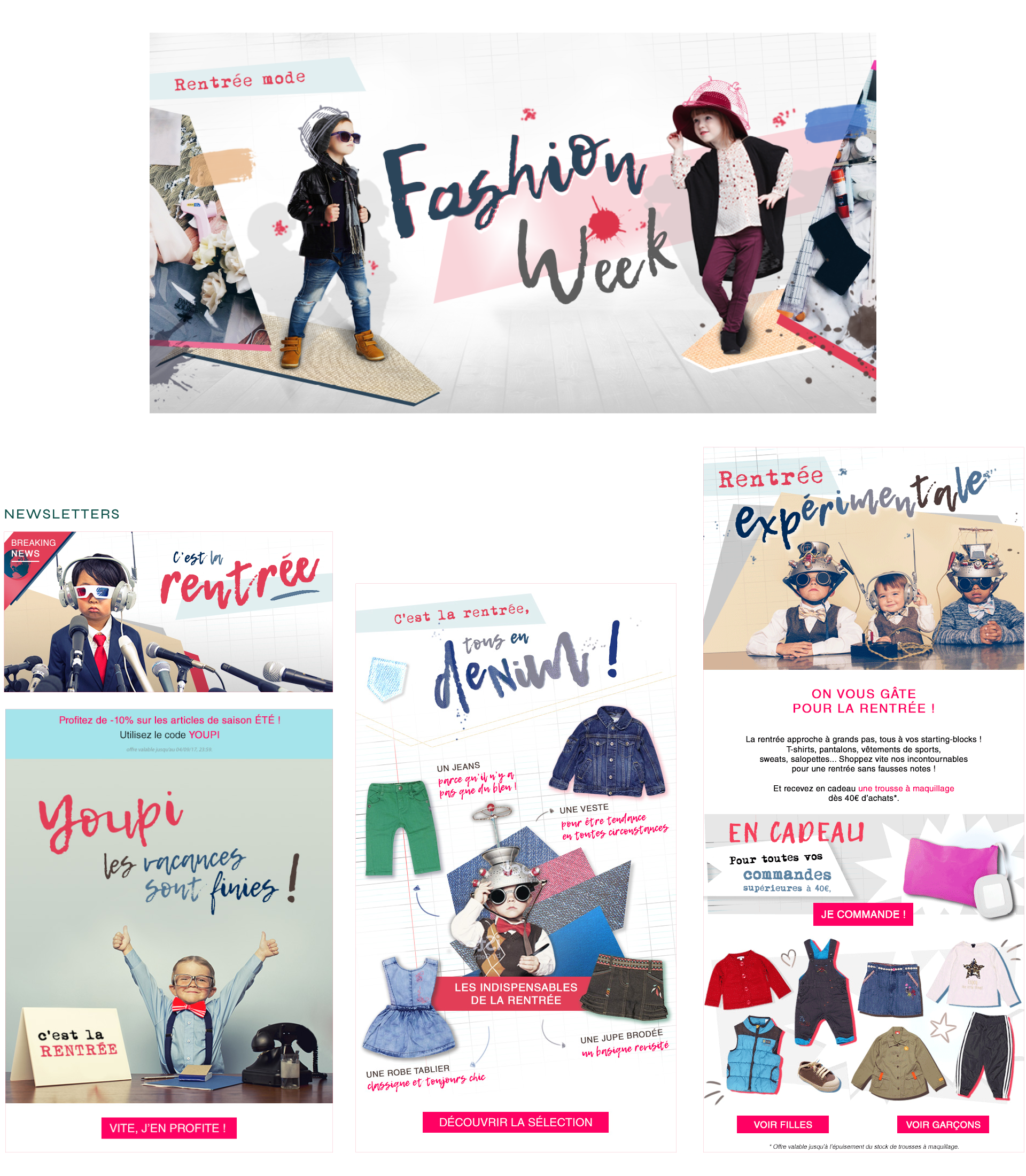 Visuel promotionnel optimisé pour le web pour Patatam mode enfant au Pays basque