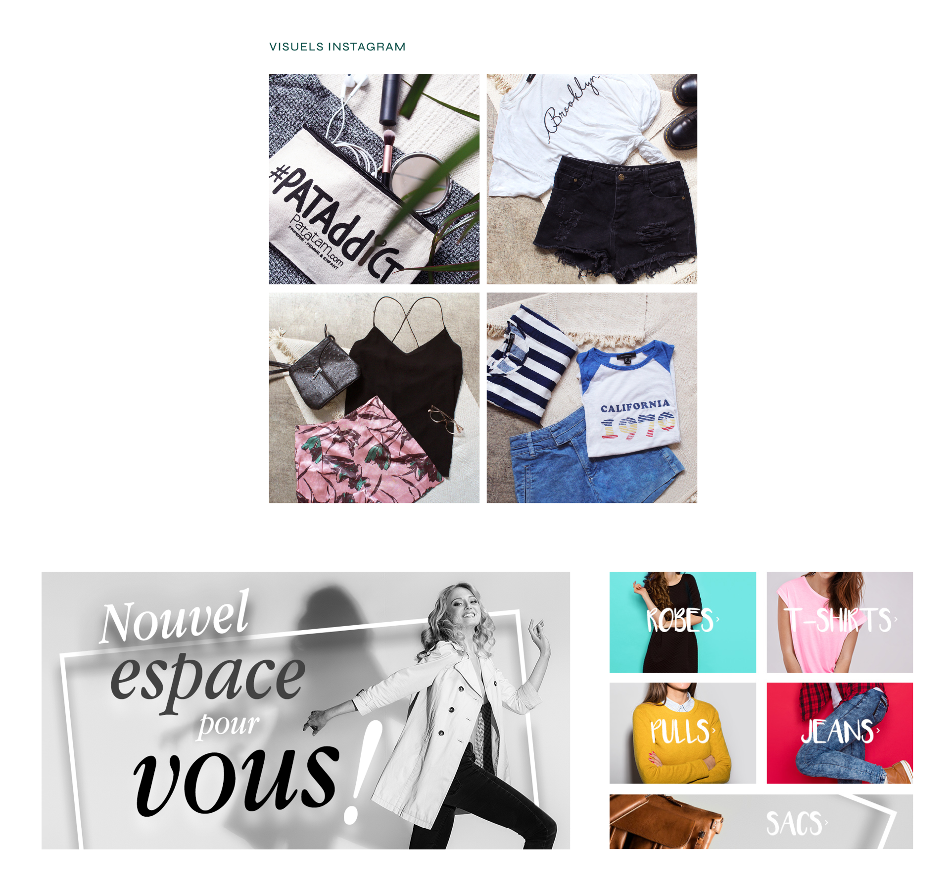 publicité pour le web pour Patatam mode femme au Pays basque
