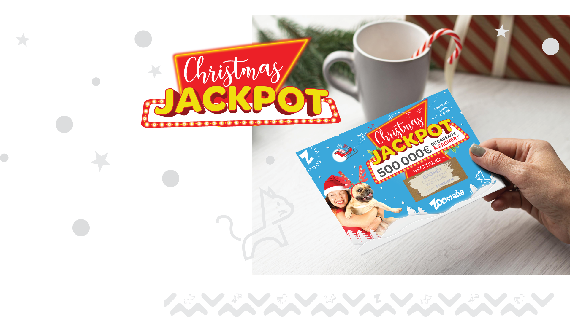 carte à gratter impactantes pour le jeu de Noël de Zoomalia dans les Landes