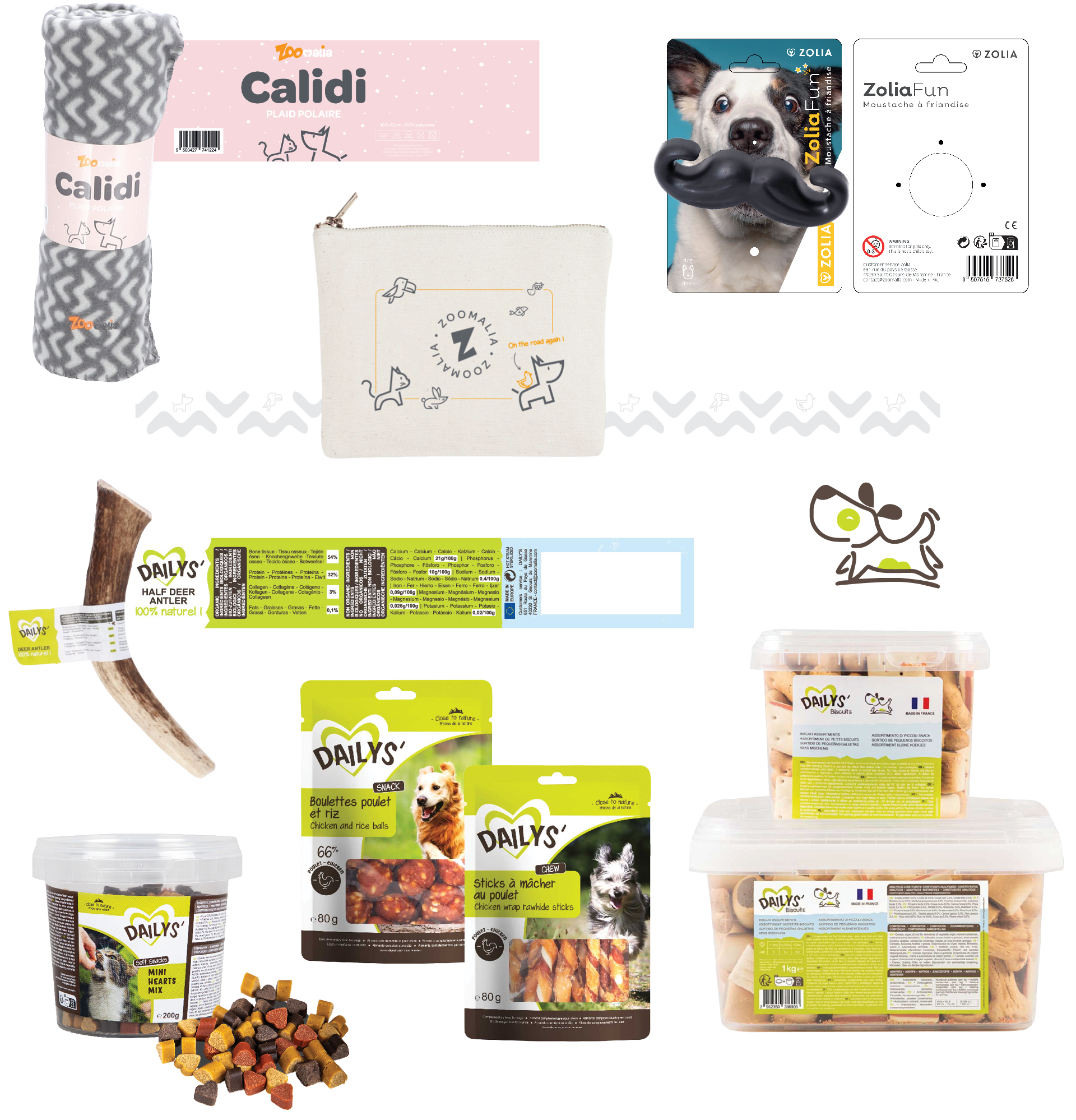 Packaging de friandises pour animaux réalisés par Studio Abélia