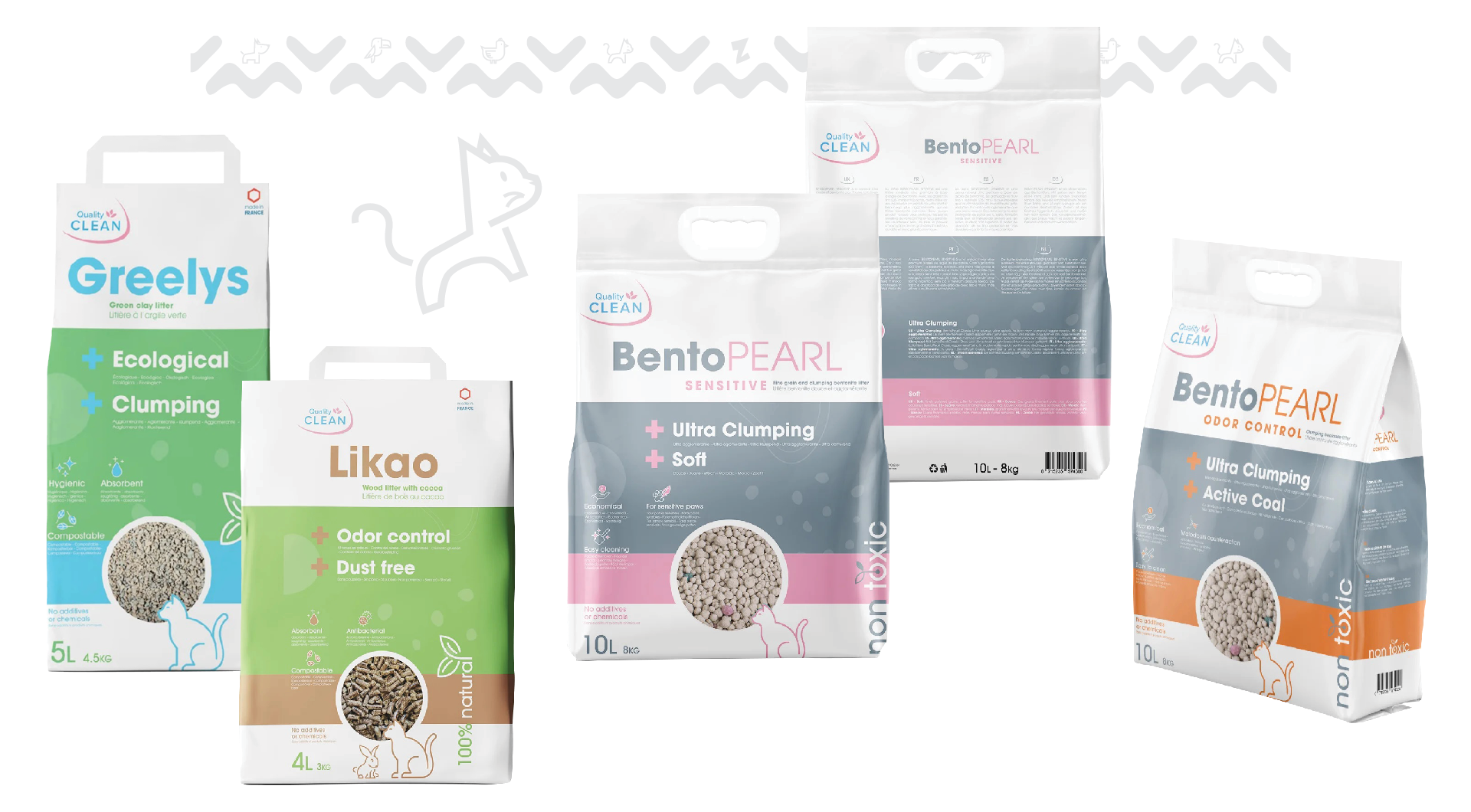 Packaging de litière pour chats conçu par le Studio Abélia dans les Landes