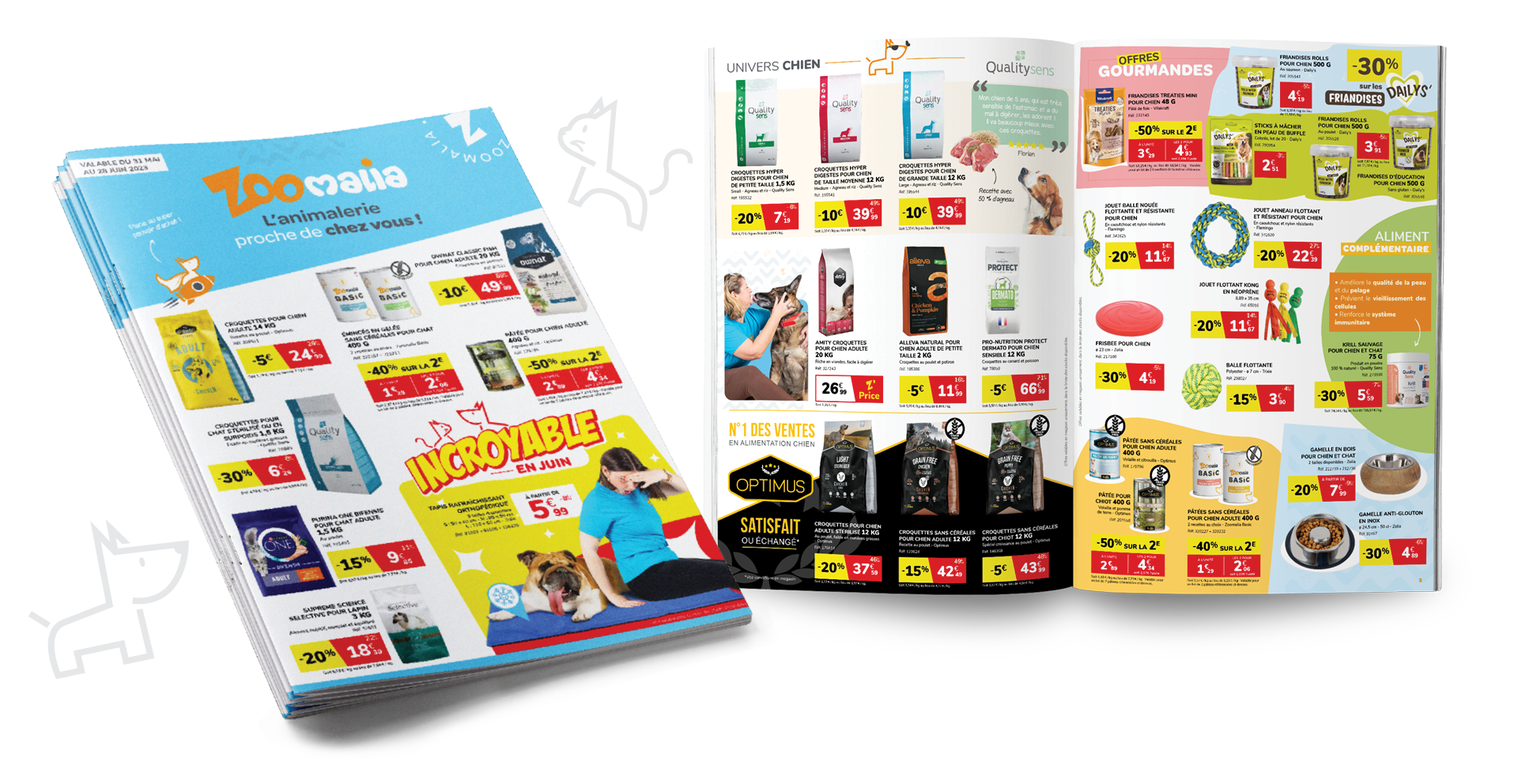 Prospectif publicitaire conçu pour Zoomalia dans les Landes